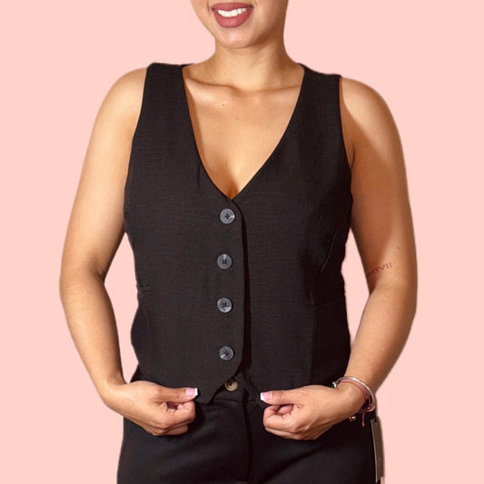 Classic V-Neck Buttoned Vest