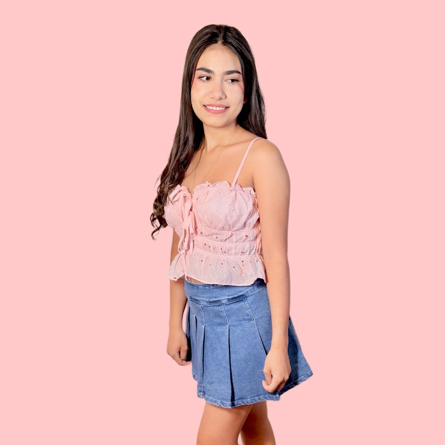 Blush Bloom Eyelet Top