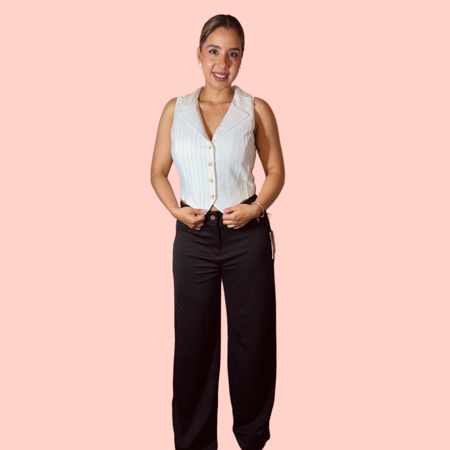 V-Neck Buttoned Vest