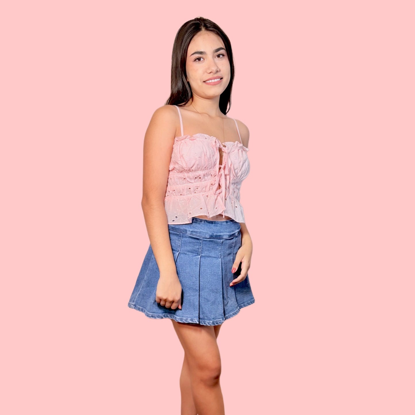Blush Bloom Eyelet Top