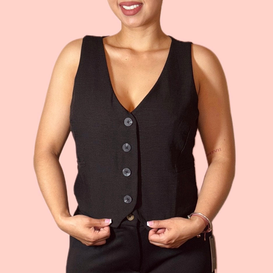 Classic V-Neck Buttoned Vest