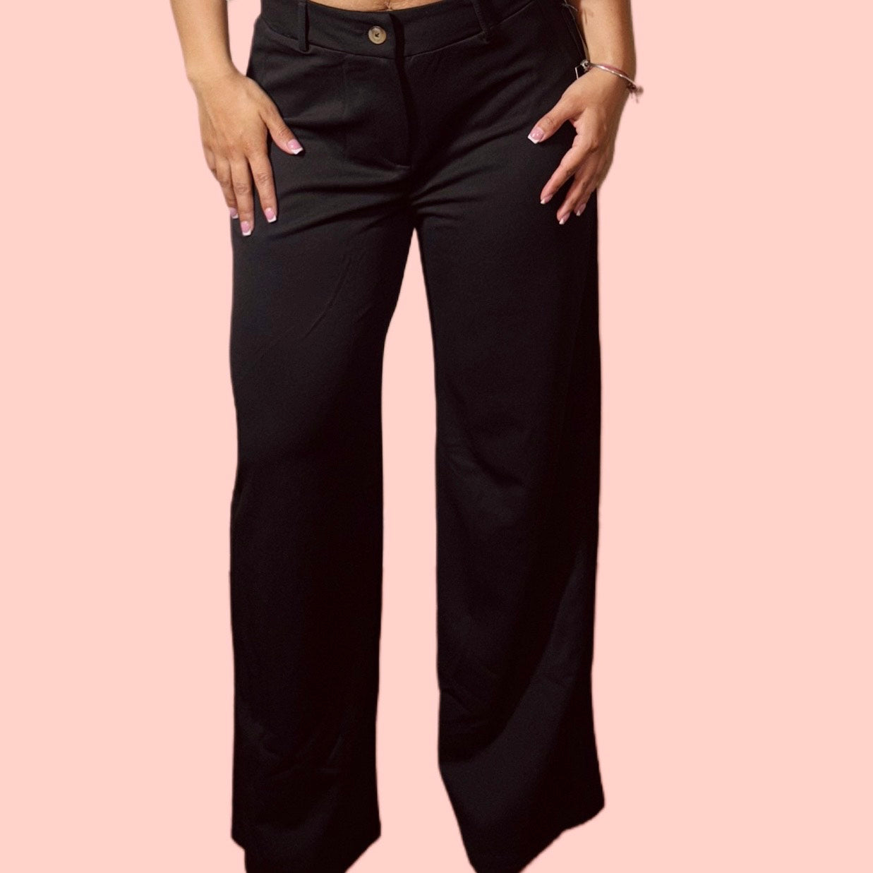 Classic Mid-Rise Solid Straight Pants