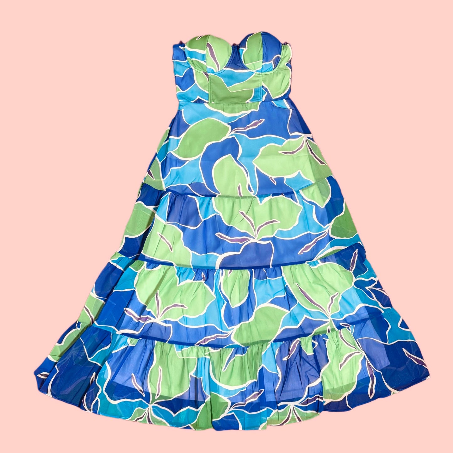 Garden Muse Strapless Maxi Dress